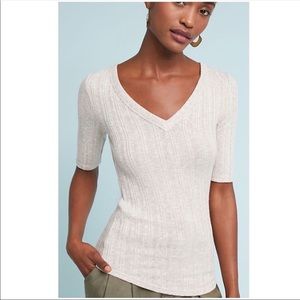 🌈 3/$25 Anthropologie Akemi + Kin  Bandera Short Sleeve  Ribbed Top - Small